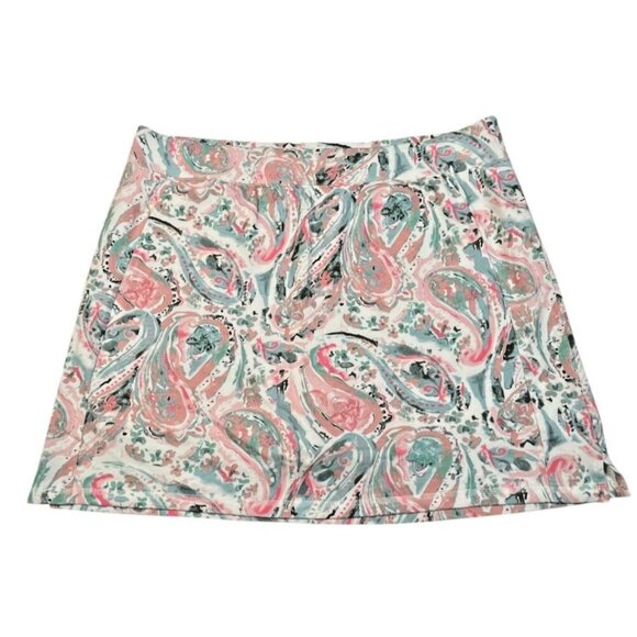 T by Talbots Everyday Stretch Skort Watercolor Paisley NWT Size XL - Picture 1 of 10